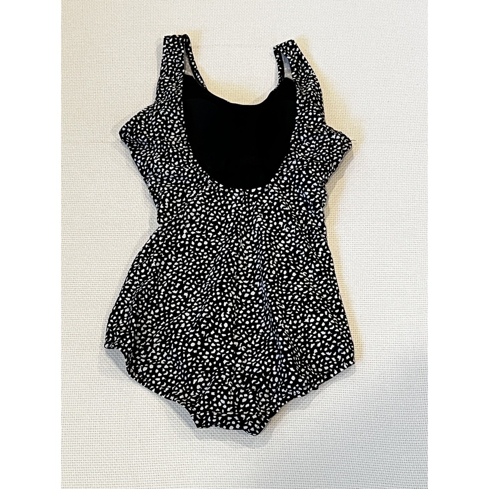 Shore Shapes Tummy Control Black White Print Swimsuit Built In Bra Size 10